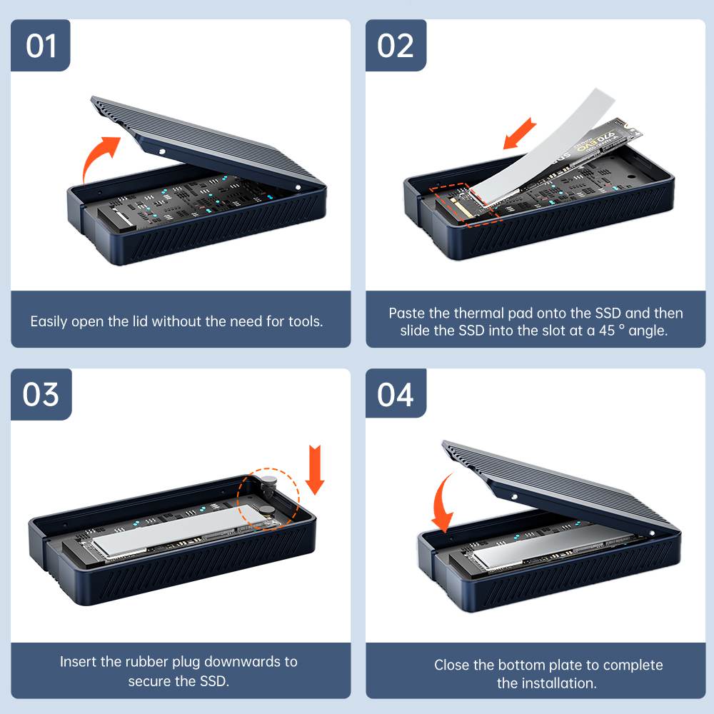 ACASIS 40Gbps M.2 NVMe SSD Enclosure, TBU405M1 for M1 M2 Pro/Max, Compatible with Thunderbolt 3/4, USB4/3.2/3.1/3.0/2.0, Support SSD Size 2280 B+M M-Key, TBU405 M1