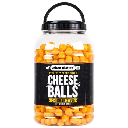 Urban Platter Cheese Balls, 300g (Cheddar Flavour, Plant-Based Snack, Party Pack)