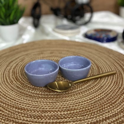 Ceramic Dining Glossy Purple Ceramic Dip Bowls Set of 2