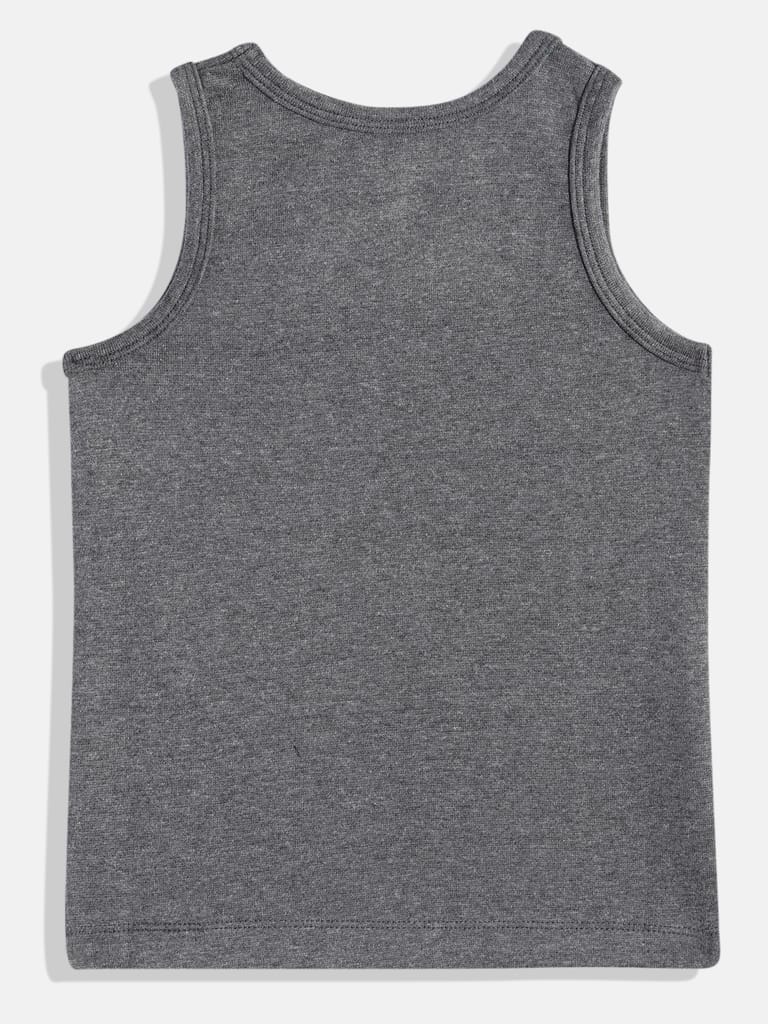 Boys Grey Pure Cotton Vest T Shirt