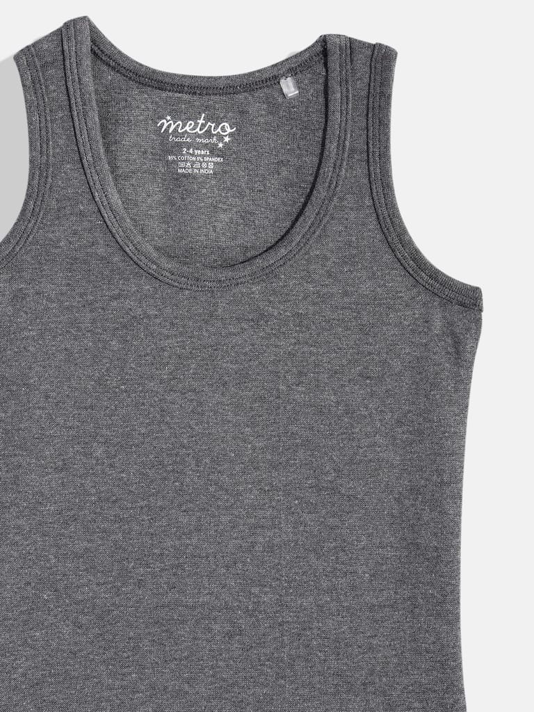 Boys Grey Pure Cotton Vest T Shirt
