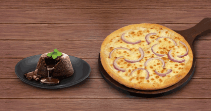 Any Value Pizza + Choco Lava Cake __ Spicy Jalapeno Pizza [Regular 7"],Choco Lava Cake
