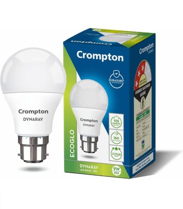 Crompton Dyna Ray 9W Round B22 LED Cool Day Light