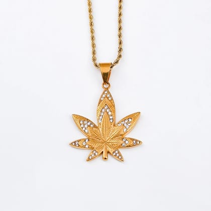 Dope Leaf 18K Gold Plated Men's Chain Pendant