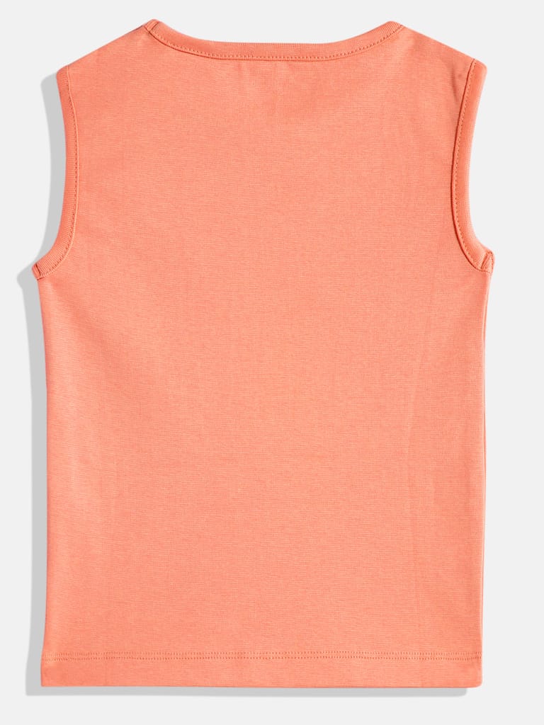 Girls Pure Cotton Solid Vest T Shirt