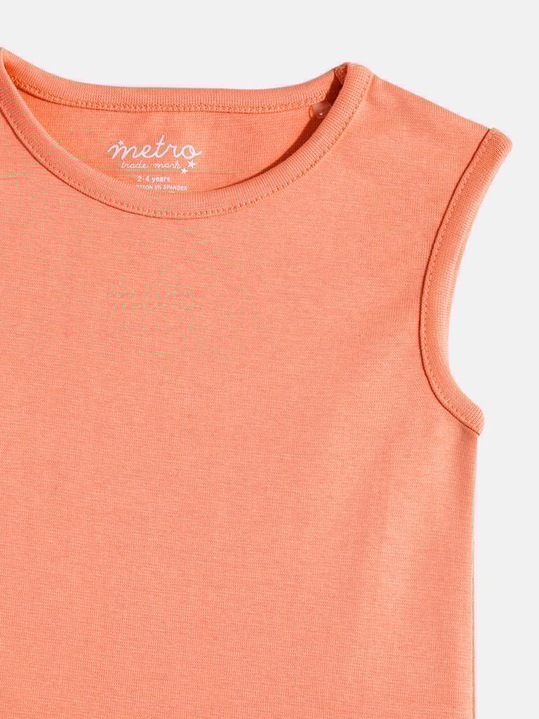 Girls Pure Cotton Solid Vest T Shirt