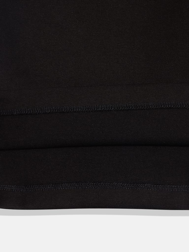 Girls Black Pure Cotton Solid Vest T Shirt