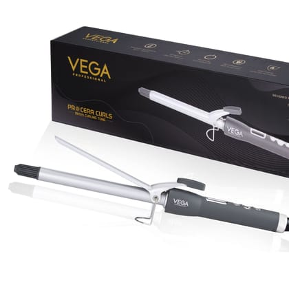 VEGA Professional Pro Cera Curls 19mm Barrel Hair Curler, (VPMCT-02), Grey