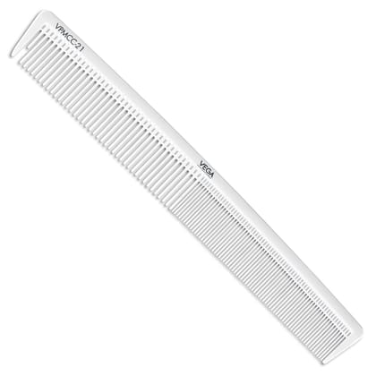 Vega Professional Cutting Comb 7.25" (Carbon Anti-Static White Line Hair Comb)(VPMCC-21)