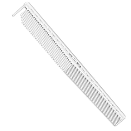 Vega Professional Classic Dressing Comb (Carbon Anti-Static White Line Hair Comb)(VPMCC-17)