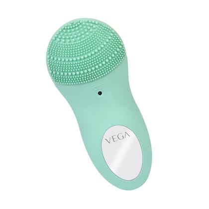 VEGA 3 In 1 Facial Cleanser & Massager With Sonic Vibration Technique For Cleansing, Exfoliation & Massaging, 120 Mins Runtime, 10 Adjustable Vibration Speed Settings & IPX 6 Washable, (VHFC-02)