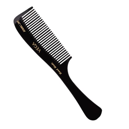 Vega Grooming Hair Comb,Handmade, (India's No.1* Hair Comb Brand) For Men and Women,Black, (HMBC-205)