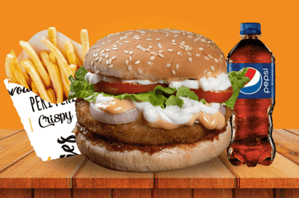 Chicken Surprise Burger + Classic Fries + Pepsi