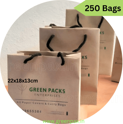 Food Delivery Kraft Paper Bags 250(Rs.5.8/bag) 22x18x13cm