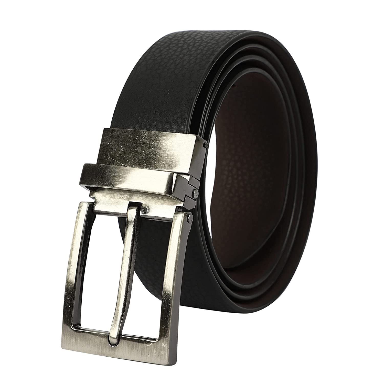 SWHF Premium Genuine Leather Belt for Men with Metal Buckle