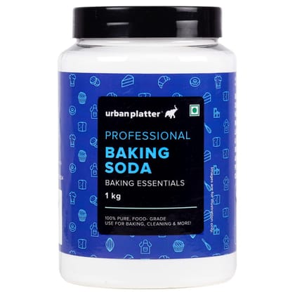 Urban Platter Baking Soda Jar, 1Kg [Food Grade Sodium Bicarbonate, Perfect for Baking / Cooking / Cleaning, Triple Refined]