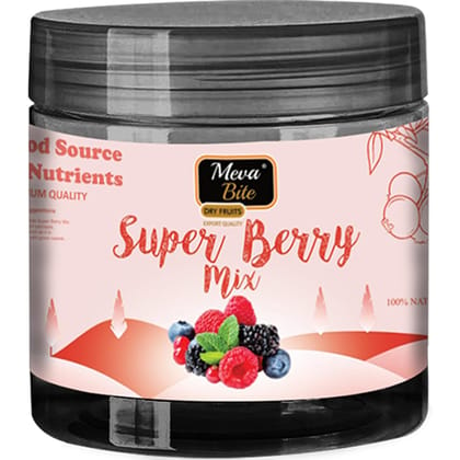 MEVABITE Healthy Morning Snacks Super Berry Mix (Strawberry, Cranberry, Blueberry, Cherry & Black Raisin) Pet Jar (200 Gram)
