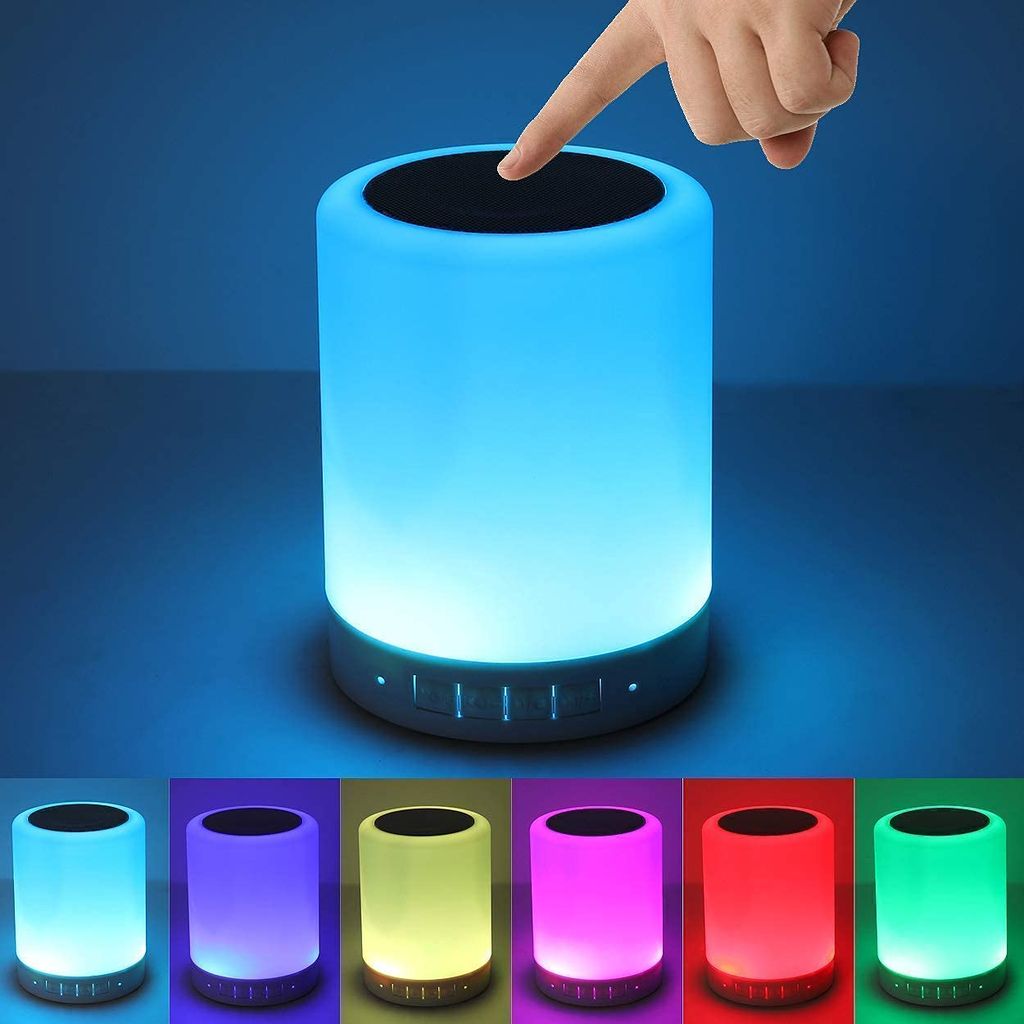 Touch Lamp Truly Wireless Bluetooth Portable Speaker | Touch Control Bedside Table Lamp with Colorful Led, Best Gift for Teens Kids Children