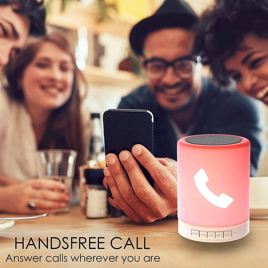 Touch Lamp Truly Wireless Bluetooth Portable Speaker | Touch Control Bedside Table Lamp with Colorful Led, Best Gift for Teens Kids Children