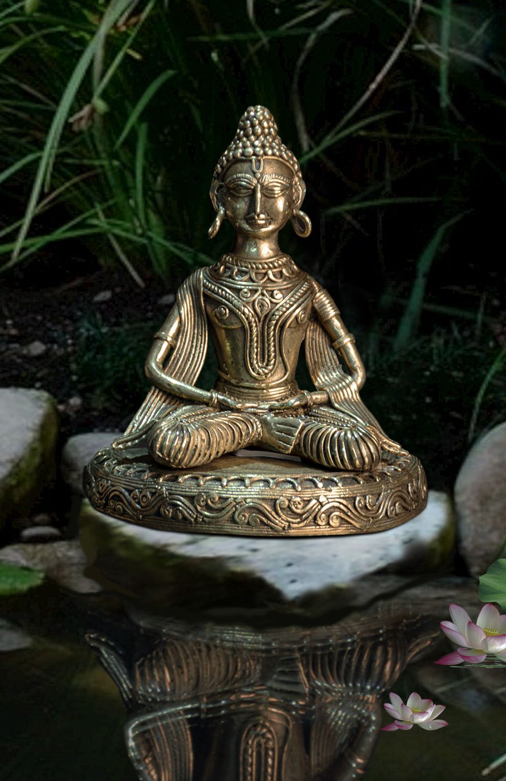 Dokra table-top Buddha