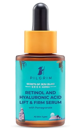 PILGRIM Korean 0.5% Retinol & 1% Hyaluronic Acid Lift & Firm Anti Aging Serum | Retinol serum for face| Reduce Fine Lines & Wrinkles|For Men & Women |All Skin Types|30ml