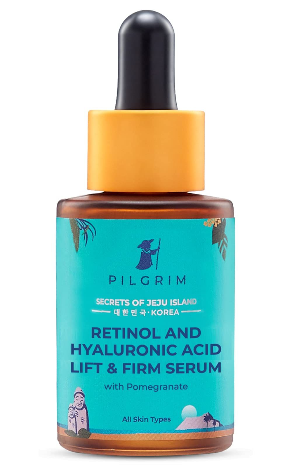 PILGRIM Korean 0.5% Retinol & 1% Hyaluronic Acid Lift & Firm Anti Aging Serum | Retinol serum for face| Reduce Fine Lines & Wrinkles|For Men & Women |All Skin Types|30ml