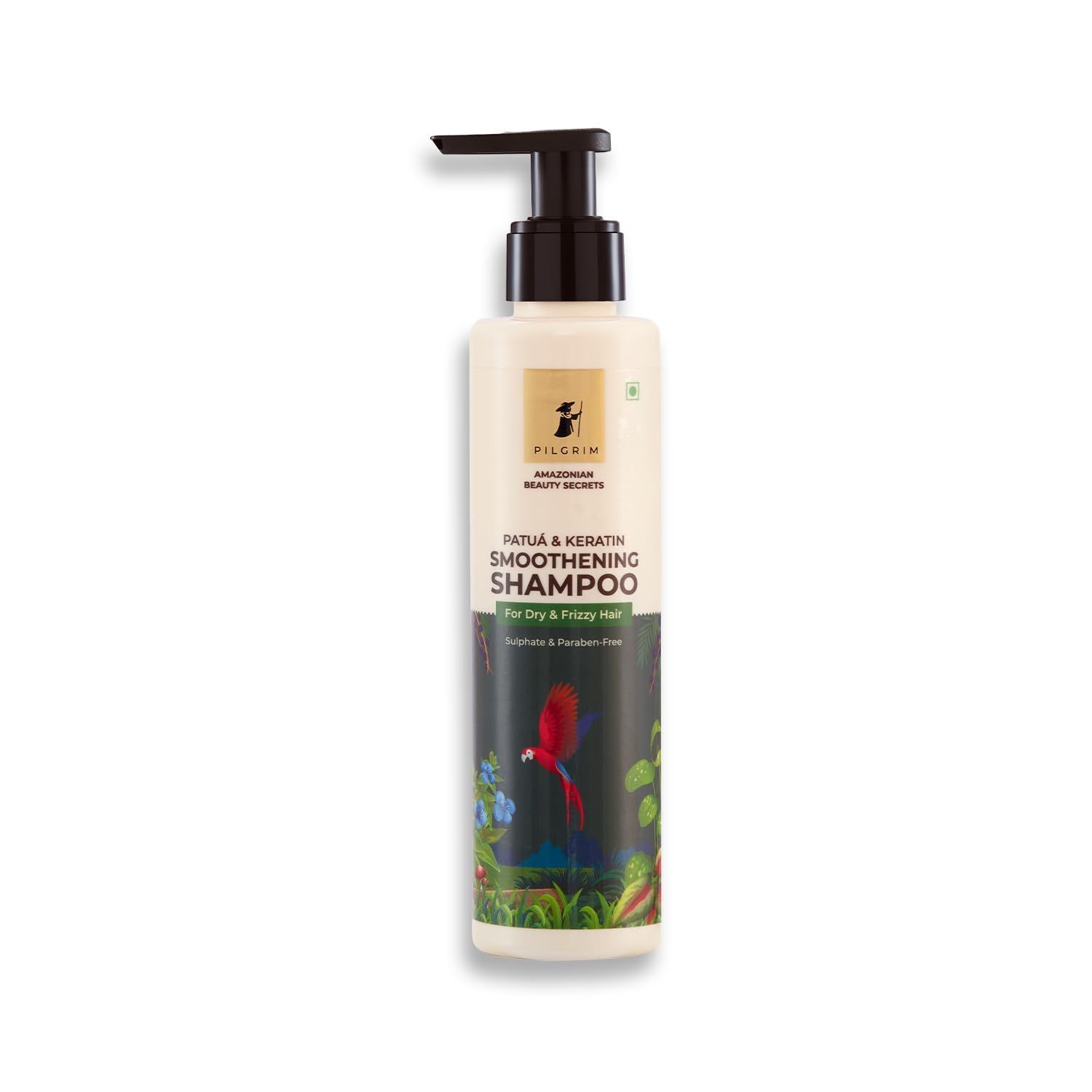 Pilgrim Patu� & Keratin Hair SMOOTHENING SHAMPOO for Dry & Frizzy hair | Sulphate & Paraben free shampoo for Women & Men | Shampoo for hair Smoothening & healthy scalp | 200 ml
