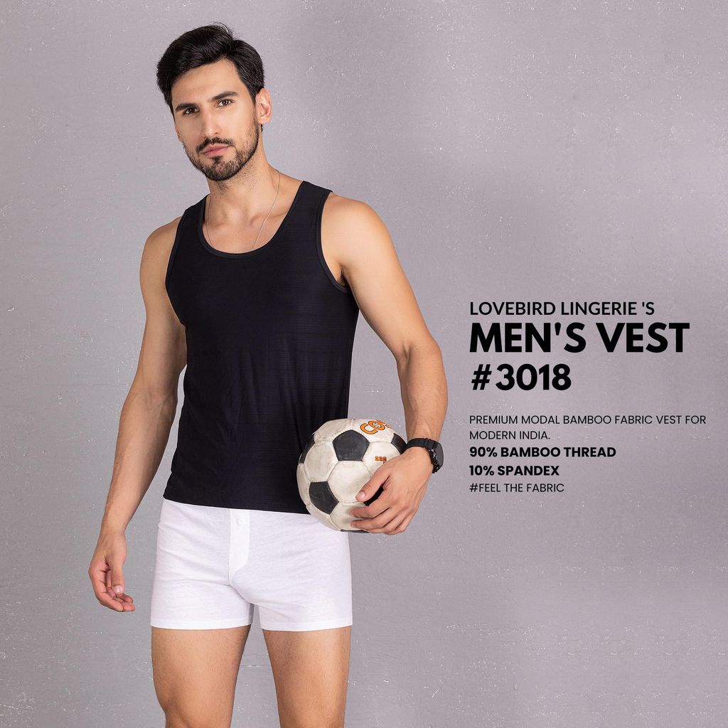 3018 U Neck bamboo Fabric Dry Fit Vest - Vests | Buy online on ZillyBuy