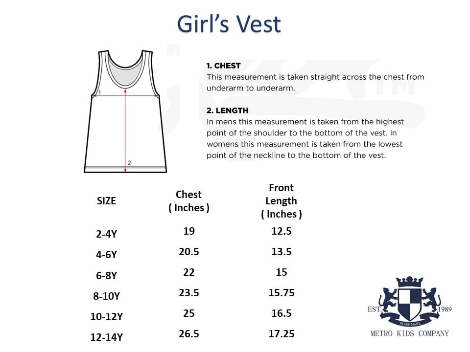 Girls Navy Pure Cotton Solid Vest T Shirt