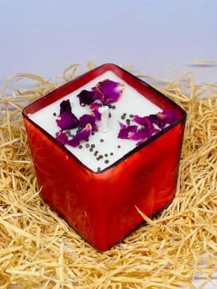 Cd Craft Square jar Candle || Decorative candle || With high fragrance || Ideal for return gifts
