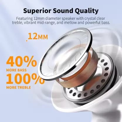 SENSO V 2.0 TWS EARBUDS, Bass+ 20 H Playtime & Fast Charging v5.1 Bluetooth Headset  (Metallic White, True Wireless)