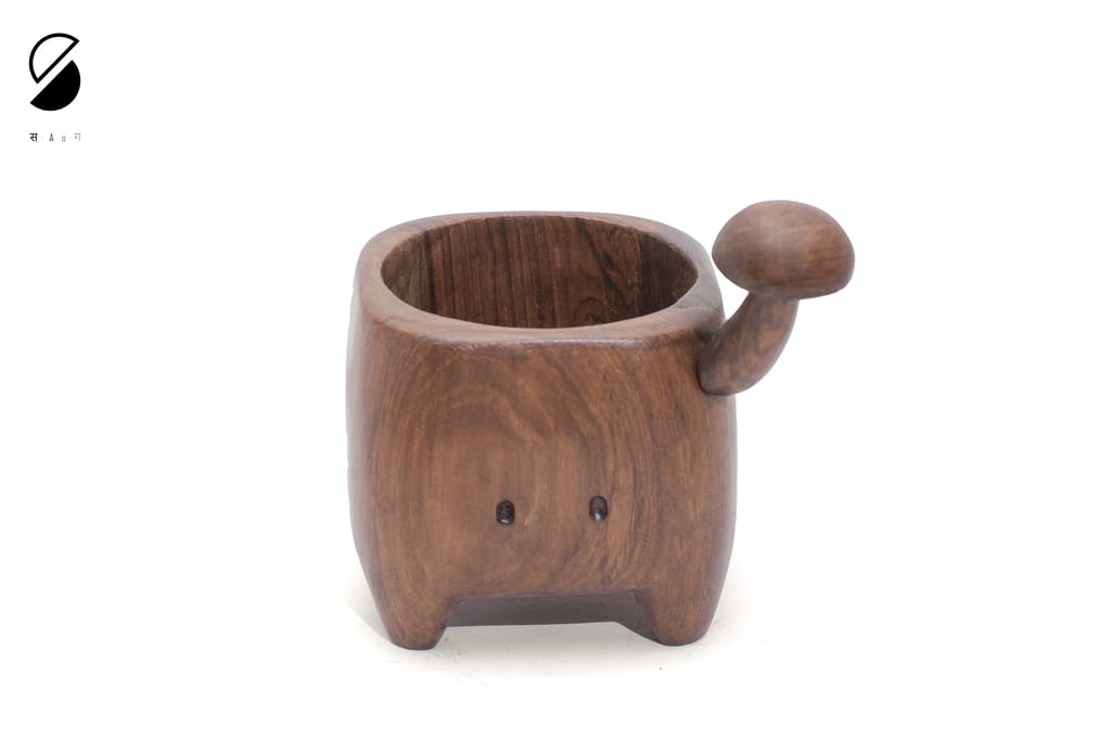 Wooden Pen Stand | Wooden Small Storage | Small Mushroom Tail - Stationery | Buy online on ZillyBuy