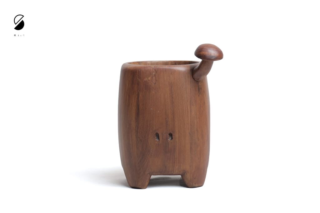 Wooden Pen Stand | Pen Stand | Mid Mushroom Tail - Stationery | Buy online on ZillyBuy