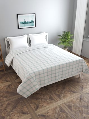 MORADO Polycotton Double Duvet Cover/Rajai Cover/Blanket Cover with Zipper (90x100 Inches, Green Net)
