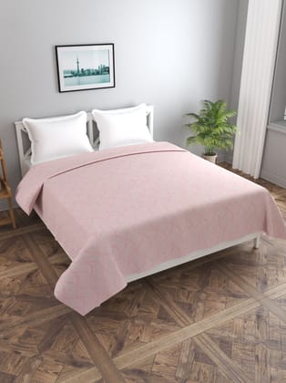 MORADO Polycotton Double / Duvet Cover / Rajai Cover / Blanket Cover with Zipper (90x100 Inches, Pink, Pink Straps)
