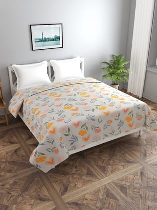 MORADO Polycotton Double / Duvet Cover / Rajai Cover / Blanket Cover with Zipper (90x100 Inches, Light Blue, Vheart)