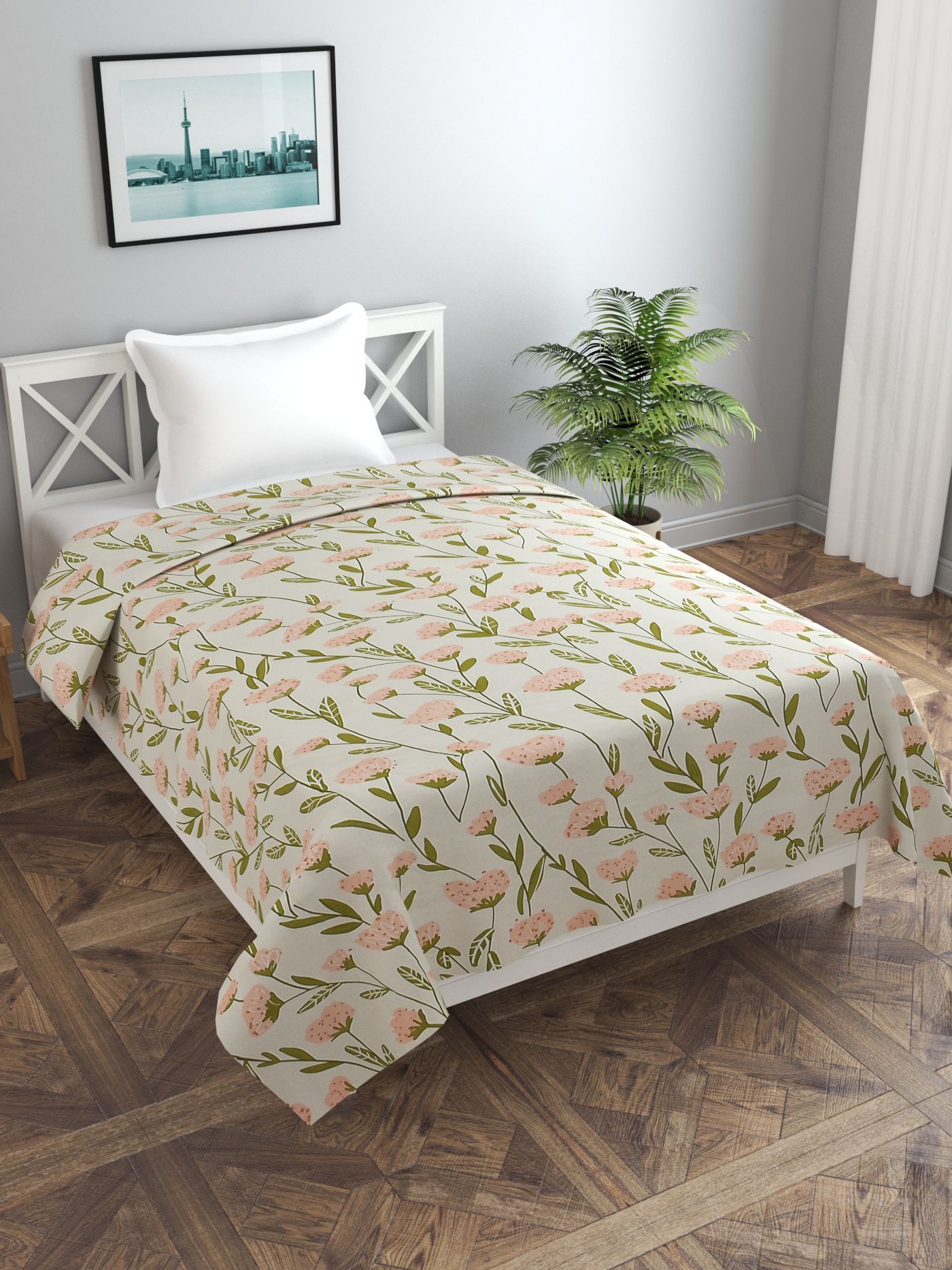 MORADO Polycotton Single Bed Size Quilt Cover Duvet Cover Rajai Cover Blanket Cover With Zipper 60x90