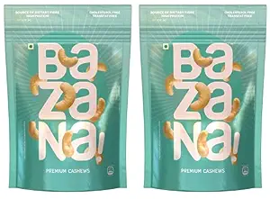 Bazana Premium Raw Cashews - 205g (2 Packs) | Nutty Goodness for Snacking and Cooking - Versatile and Delicious
