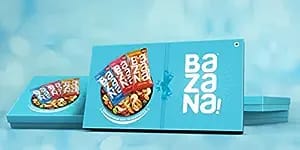 Bazana Healthy Crunchy Flavoured Nuts & Dry fruit Gift Pack collection to Celebrate your way to happiness on any occasion With Family 4 Pack Each of Salted Almonds Cranberry Mix & Mystic Masala Cashew
