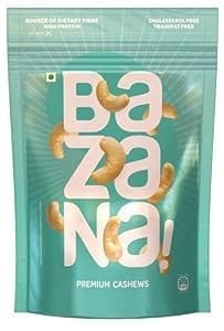 Bazana Premium Raw Cashews - 200g | Healthy Crunchy Cashew Nuts | Nourishing Dry Fruit Delight - Wholesome