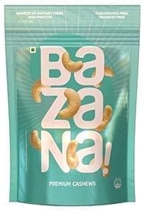 Bazana Premium Raw Cashews - 205g | Healthy Crunchy Cashew Nuts | Nourishing Dry Fruit Delight Wholesome