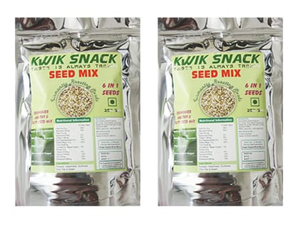 KWIK SNACK Combo Pack of 2 - 6 in 1 Seeds Mix (250 GM Each) 2 X 250 GM =500 GM