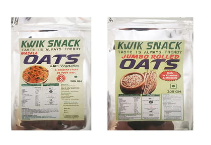 COMBO PACK OF 2- JUMBO ROLLED OATS & MASALA OATS (200 GM EACH)