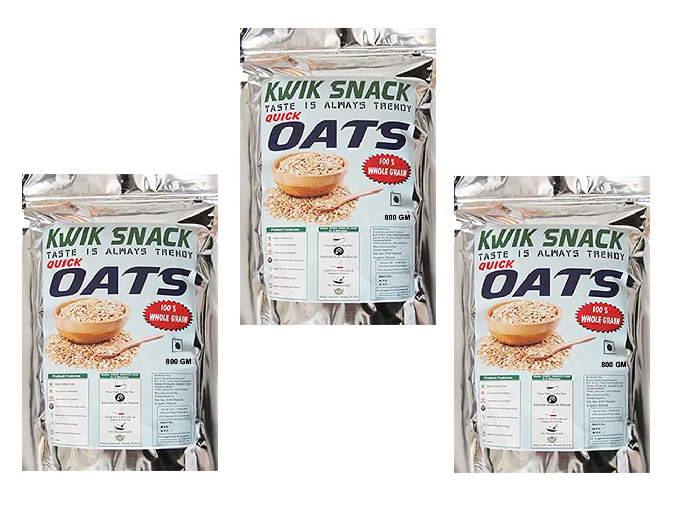 COMBO PACK OF 3 QUICK OATS (800 GM EACH)