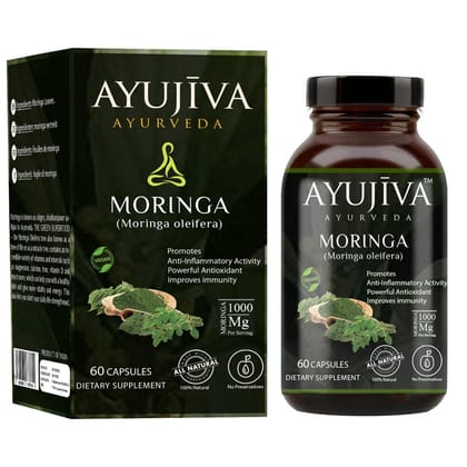 AYUJIVA Organic Moringa Oleifera Capsules (Shigru) - 1000MG -60 Veg Caps�
