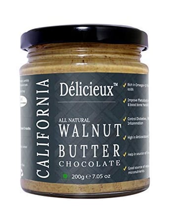 D?licieux Keto Vegan Diet All Natural Stone Ground Walnut Butter and Chocolate-200 gm