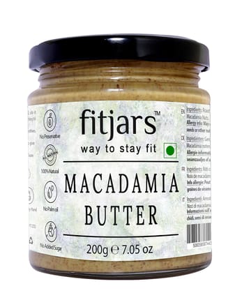 'FitjarsAll Natural Keto Macadamia Butter 200 G Nut Butters,Vegan Butters Bread Spread