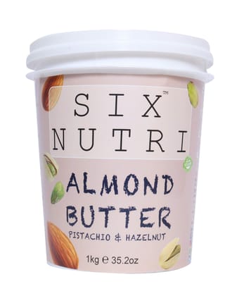 SIXNUTRI All Natural Stone Ground Keto Diet Vegan Almond Butter with Pistachios and Hazelnuts-1 KG