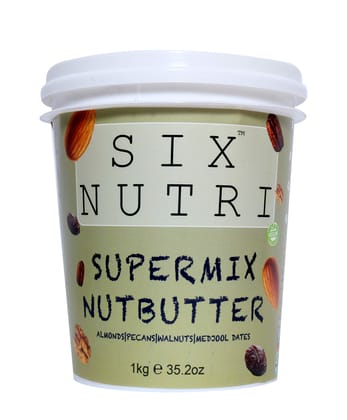 SIXNUTRI All Natural Stone Ground Keto Diet Vegan Super Mix Nut Butter (Almonds, Pecans, Walnuts and Medjoul Dates)-1KG