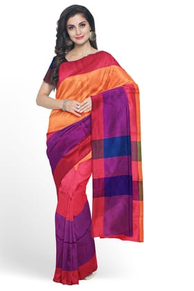 Multicolored Art Silk Soft Sarees with Blouse Piece